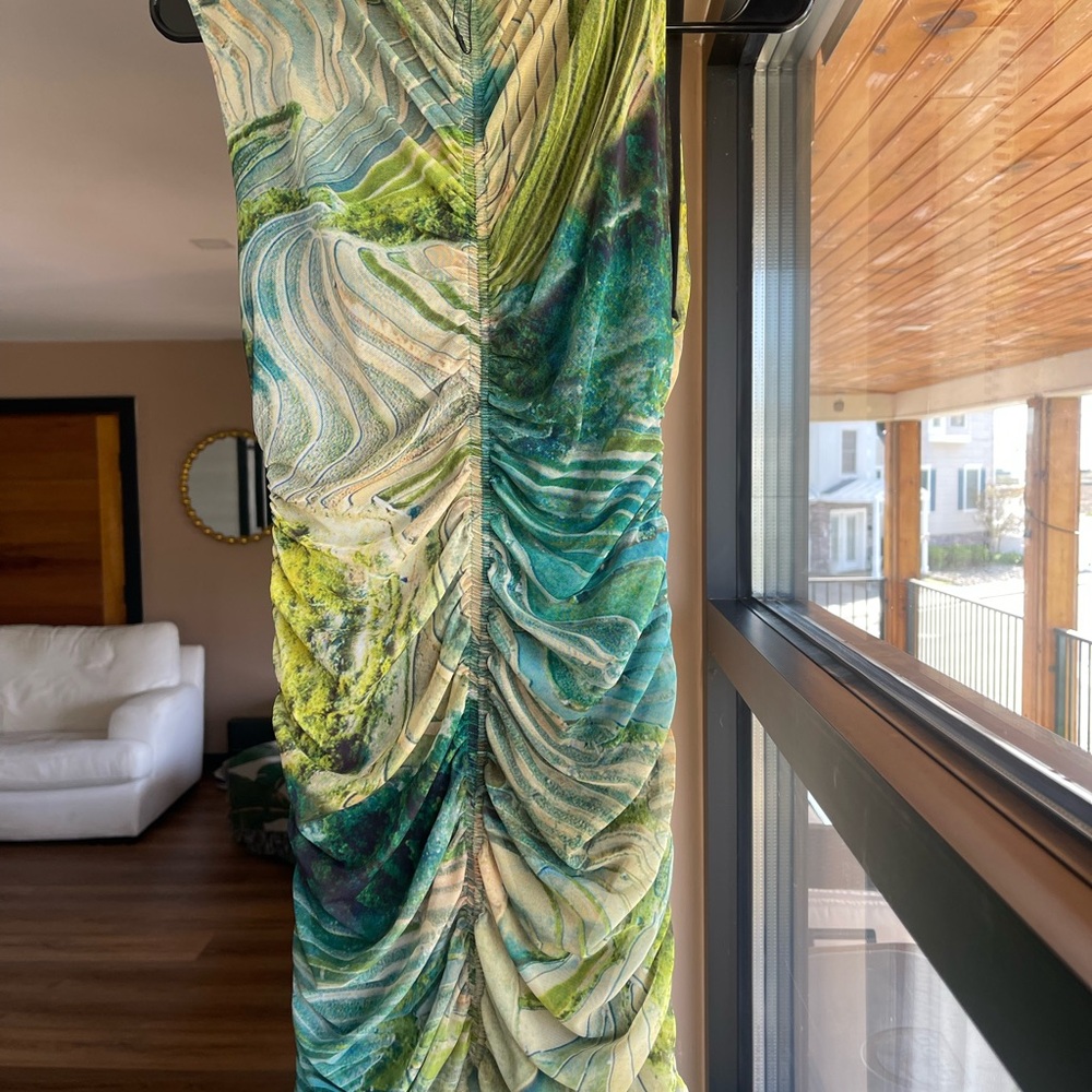 Zara Green Ruched Sleeveless Mini Dress - Picture 5 of 7